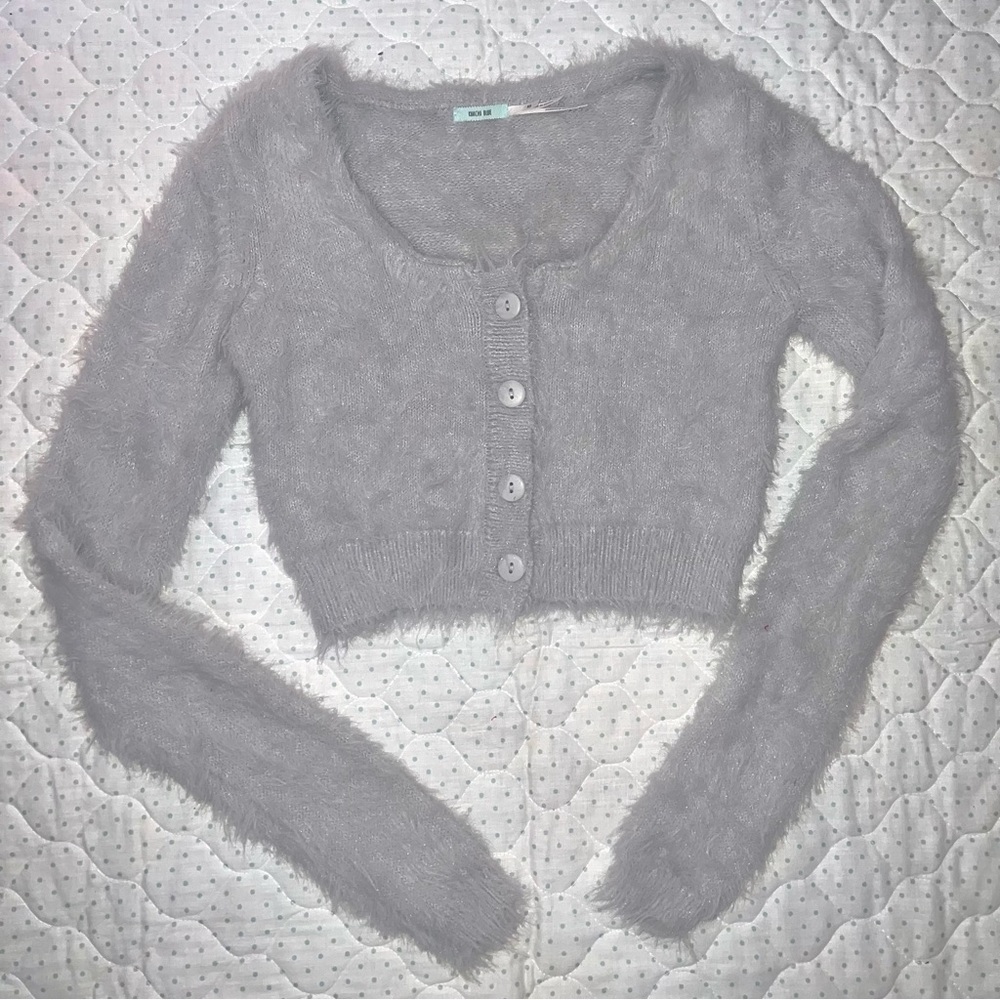 Fuzzy Cropped Cardigan